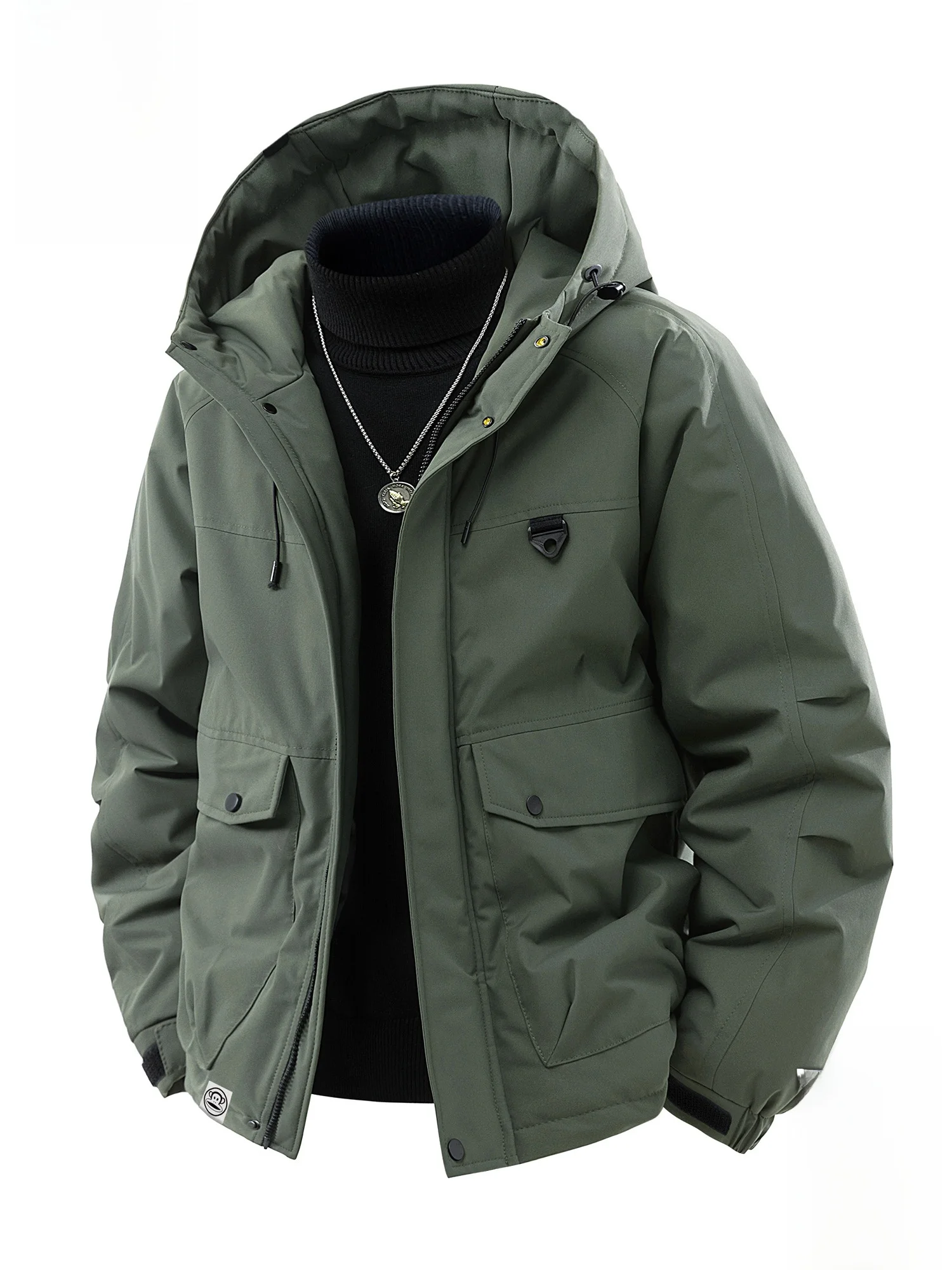 

Мужская зимняя повседневная теплая куртка Paul Frank с капюшоном, свободного кроя, из хлопка и полиэстера, с длинными рукавами, на молнии, утепленная