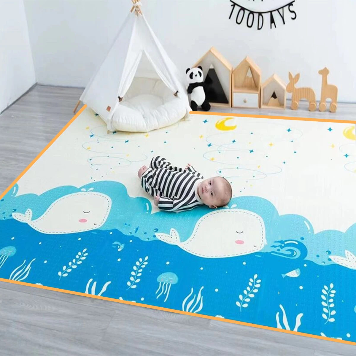 Milieuvriendelijke Dikke Baby Kruipen Spelen Matten Vouwen Mat Tapijt Play Mat Voor Kinderen Veiligheid Mat Tapijt Playmat 1cm Epe