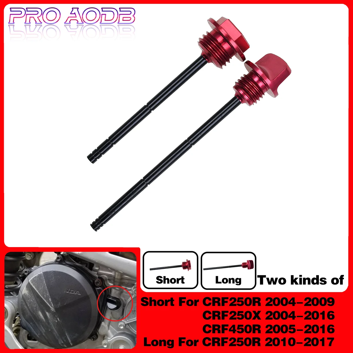 

For Honda CRF250R CRF250X CRF450R CRF 250R 250X 450R 05-17 Endurance Motocross CNC Aluminum Accessories Oil Dipstick Gauge Plugs