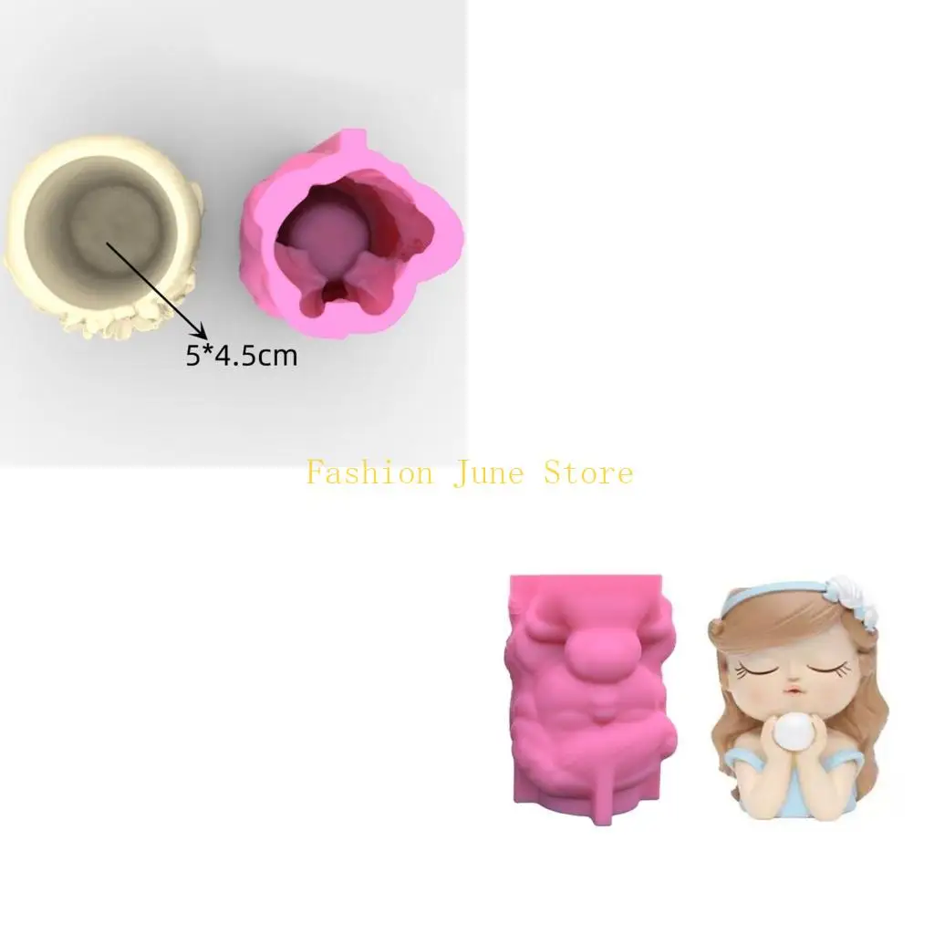 

N5KA 4pcs Flower Pot Silicone Mold Pen Holder Storage Box Container Mold