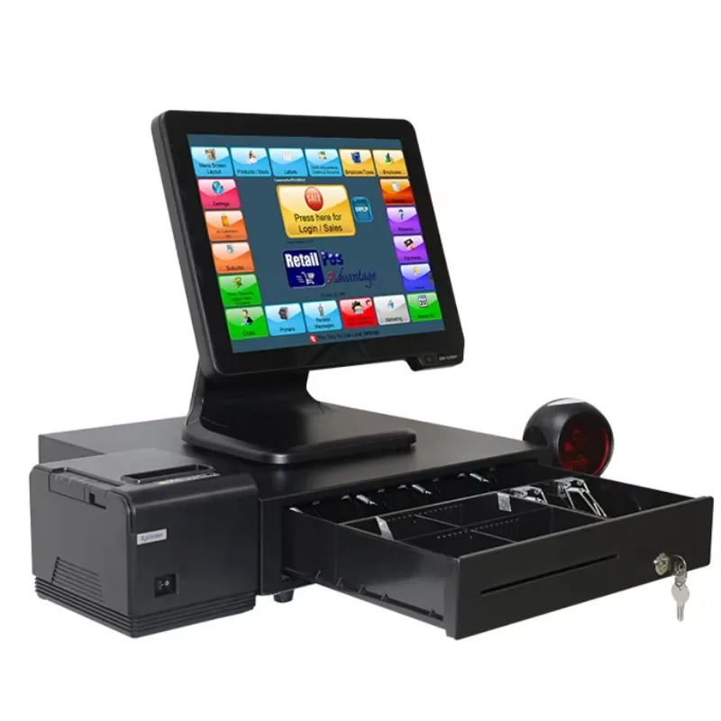 

2026 Factory 15" 10 Point Capacitive Touch Screen POS Equipment Cash Register For Supermarket