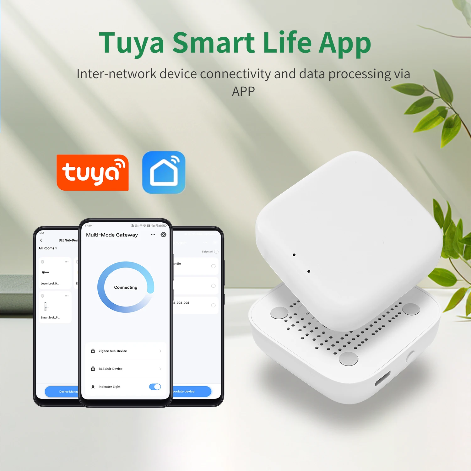 Tuya Zigbee Gateway Multi-Mode Zigbee Hub BT Tuya Accessories Smart Life Devices Smart Home Control Supports Alexa Google Voice