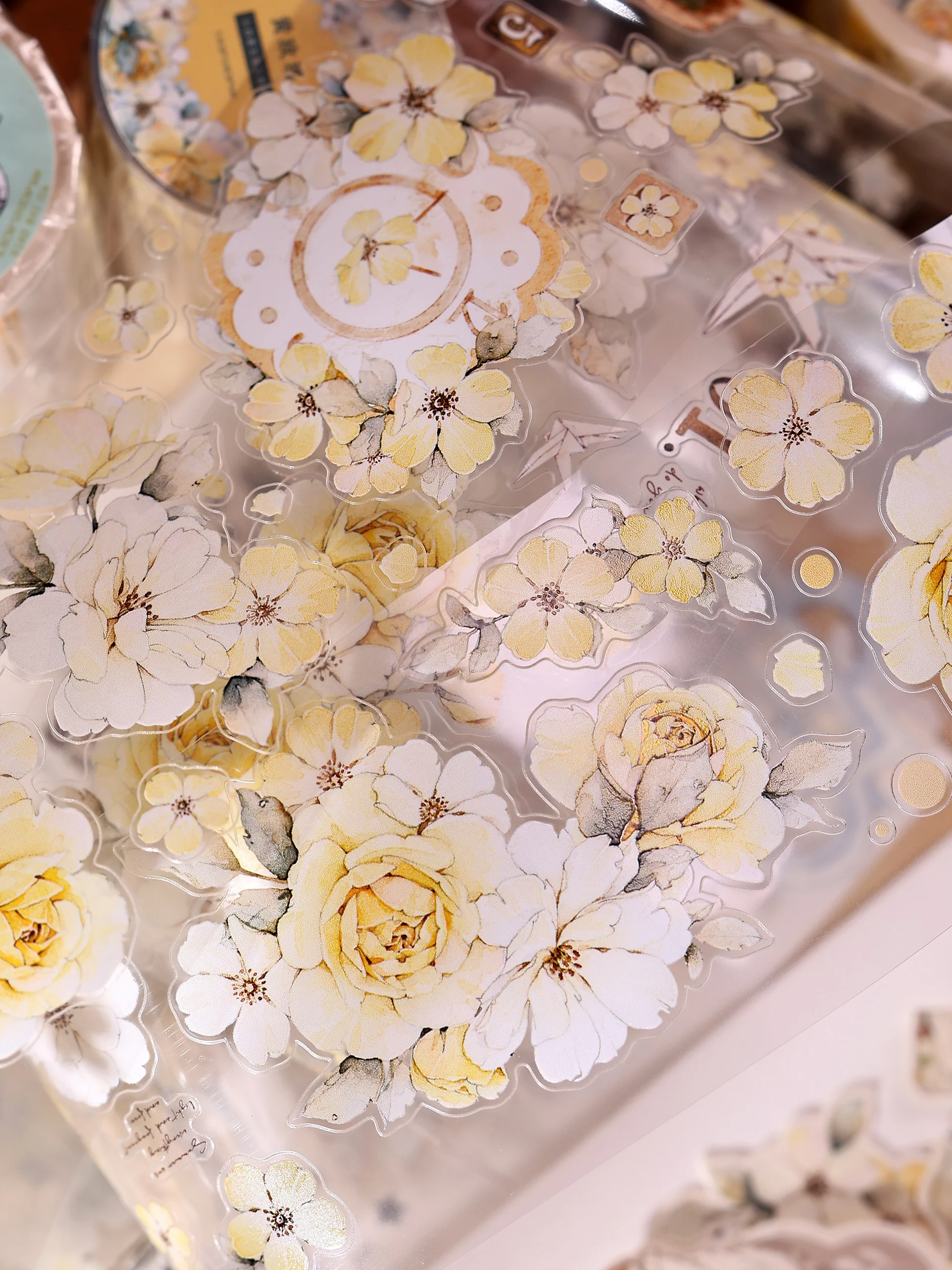 

55mm*6m Vintage Rose Flower Landscape PET Tape Creative DIY Journal Material Collage Scrapbook Stationery