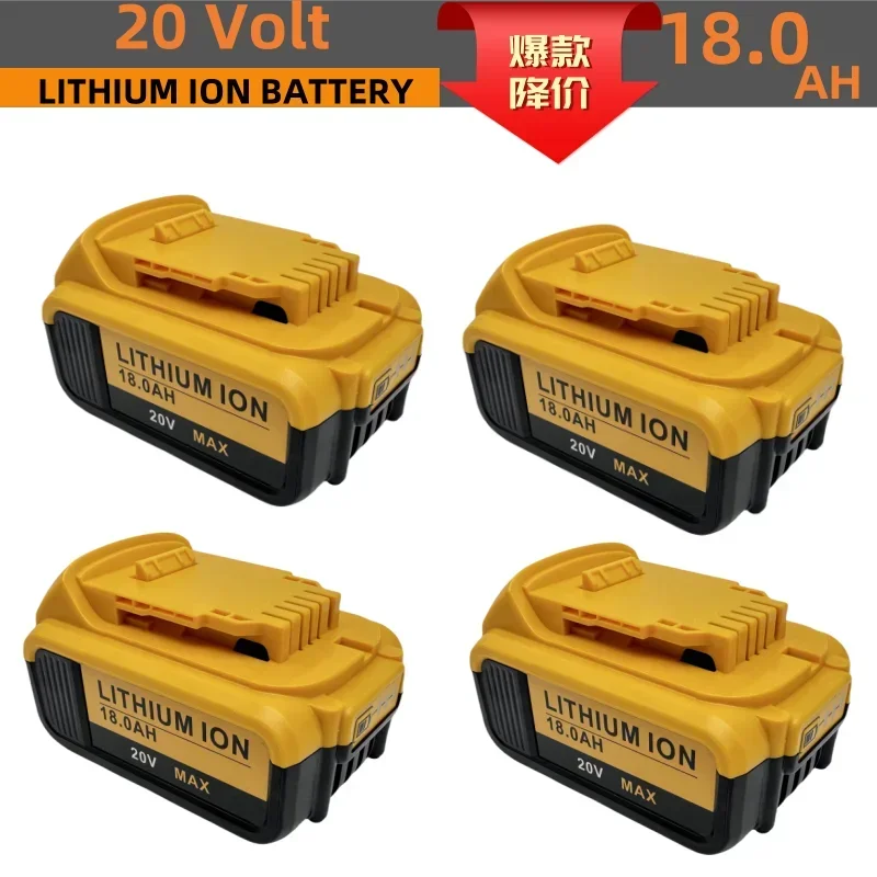 New 100% Original 18000mAh 20V for Dewalt Power Tool Battery DCB206 20V 18.0Ah Battery DCB206 20V Battery DCB205 DCB204-2