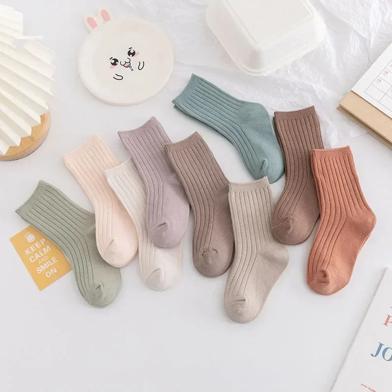 

Spring Autumn Baby Soft Solid Color Socks Korean Style Cotton Breathable Knitting Kids Infant Socks Toddler Socks Baby Stuff