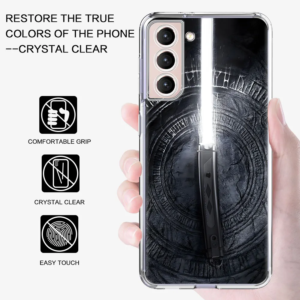 Star Wars Lightsaber Soft Case for Samsung Galaxy S23 S24 S21 FE S22 S20 Ultra S9 Plus S10 Lite S10e S8 Transparent Phone Cover