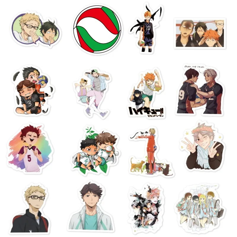 52/30/10PCS Hinata Shouyou Kageyama Tobio Sawamura Daichi Tanaka Ryuunosuke Cartoon Graffiti Sticker Guitar Waterproof Sticker