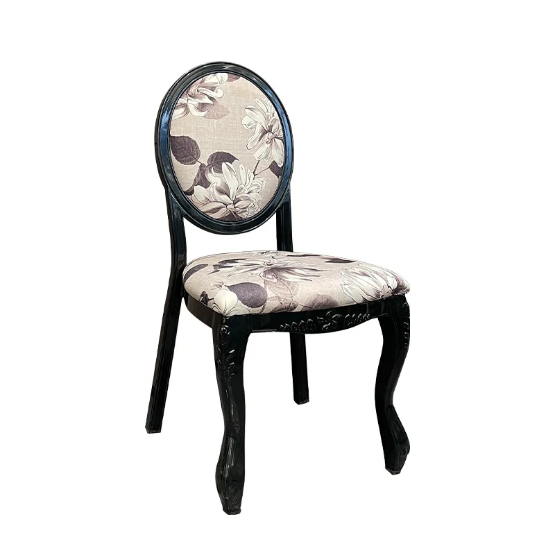 

Round Back Dining Chair Retro Hotel Restaurant Aluminum Alloy Dining Chair