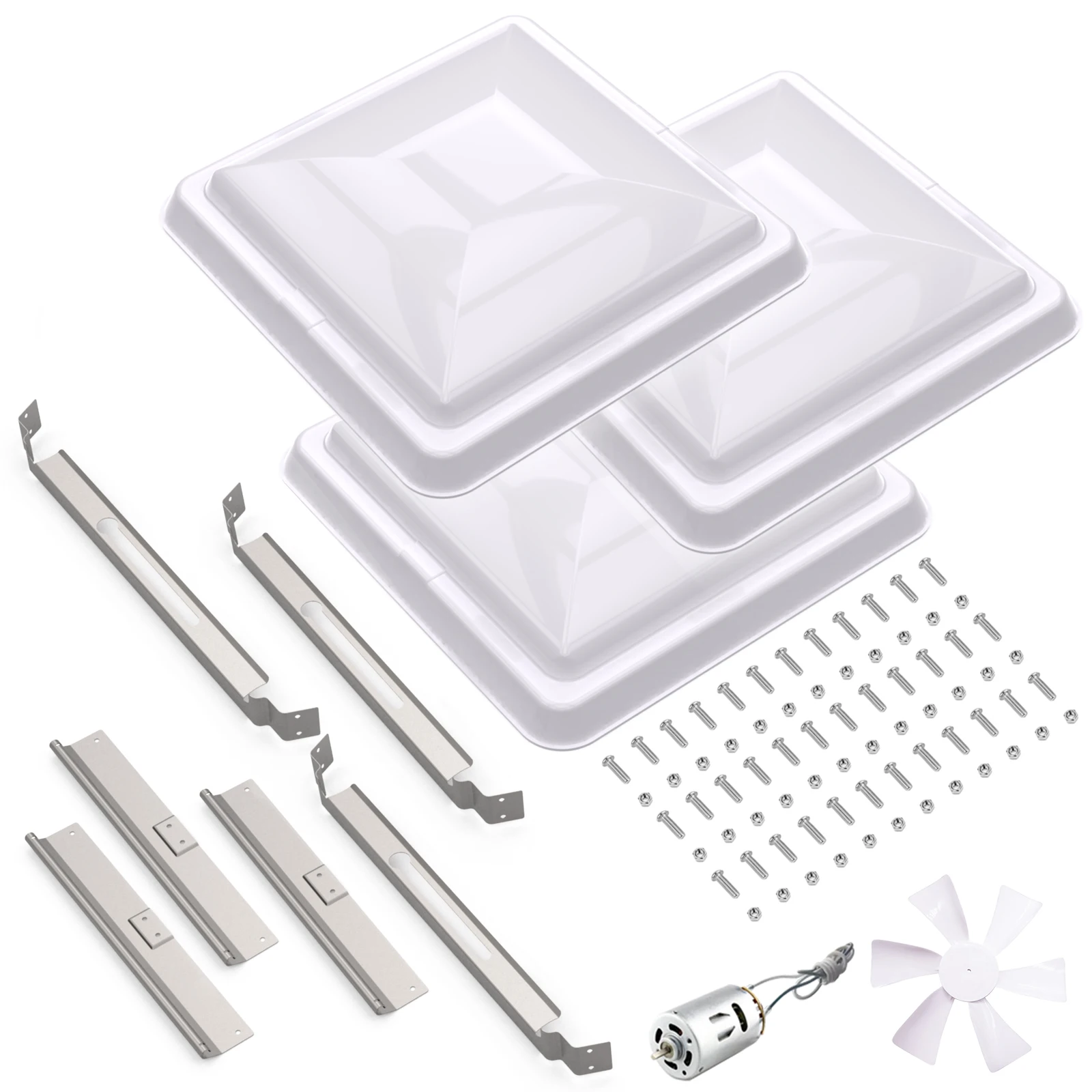 

CCJH 3 Packs RV Vent Covers, Premium Vent Covers with 1 Fan and 1 Motor Included as Gifts