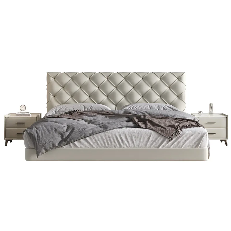 

Italian, minimalist, black, suspended bed, high-end, atmospheric, master bedroom, soft package, modern