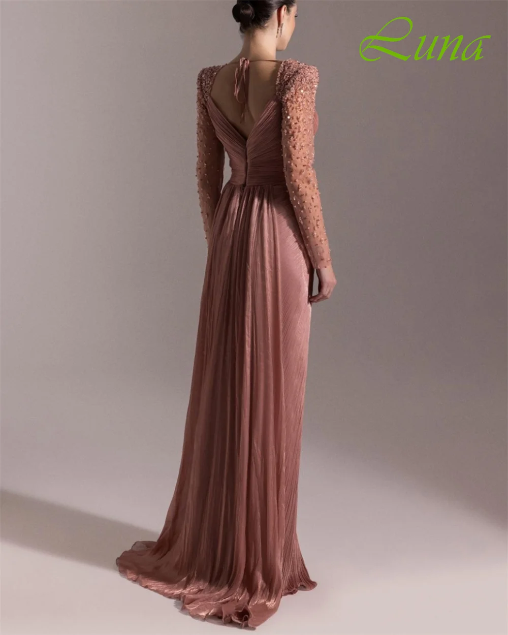 Customized Exquisite Cap Sleeve Sleeveless Evening Dress High Quality Chiffon Prom Dresses Temperament Crystal Party Gowns image 6