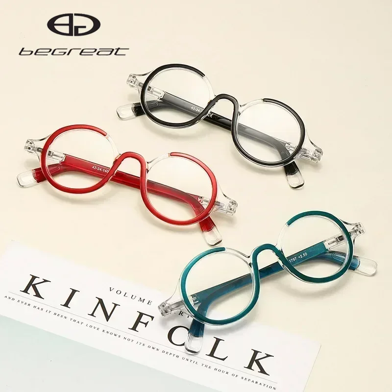 BEGREAT Reading Glasses for Women Men Spring Hinge Prescription Glasses Round Frame Presbyopia Glasses Eyeglasses 0 To +4.0