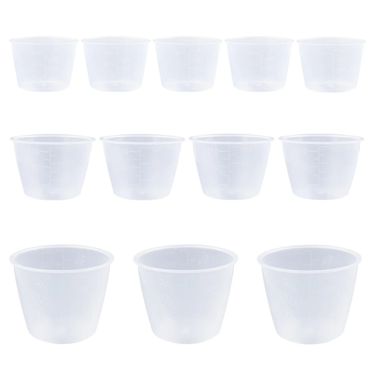 

60 Pcs Cups Plastic Stackable Kitchen Plastic Measuring Cups Tools Scale for Rice Water Graduations Easy Clean Durability