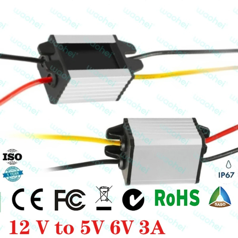 

12 V to 5V 6V 3A DC DC Step Down Converter Voltage Regulator Step Down Volt Power Module Efficiency Water Converter Car Power