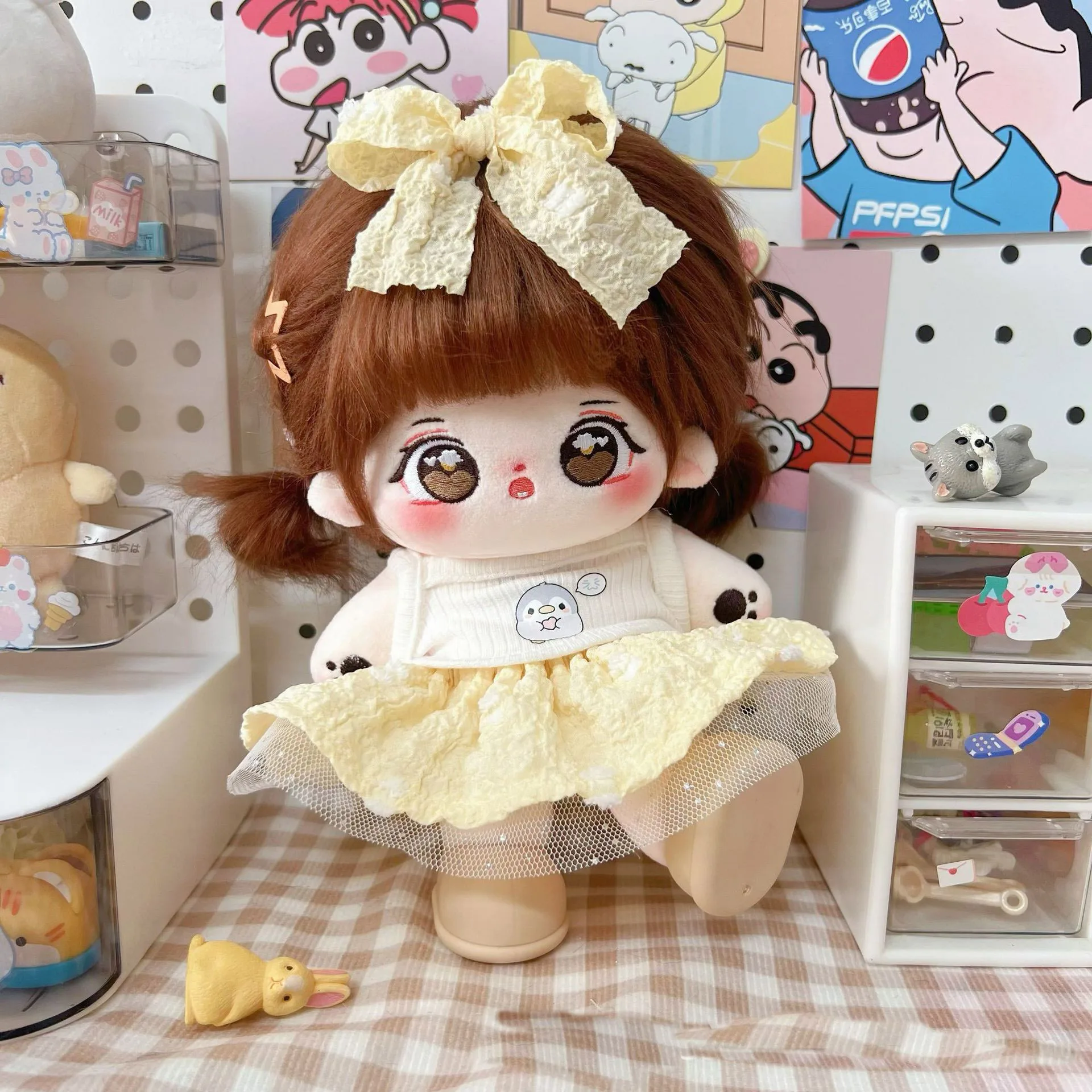 

20cm Kawaii Naked Cotton Doll Cute Idol Stuffed Super Star Figure Dolls Lovely Plush Boy Girls Doll Can Change Clothes Kid Gifts