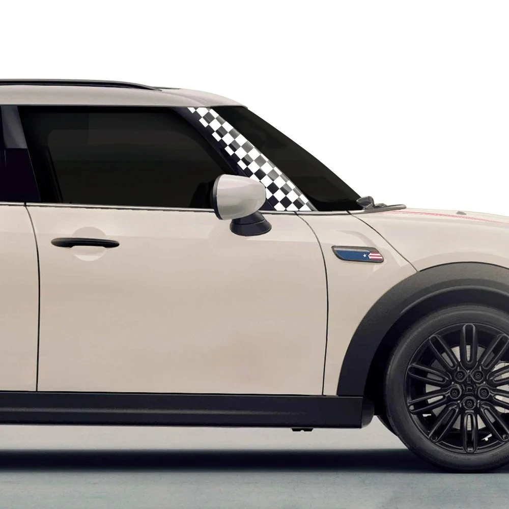 Car A Pillar Sticker Checker Style Decal for MINI John Cooper S R55 R56 R60 F55 F56 F60 F54 R61 R57 Auto Tuning Accessories