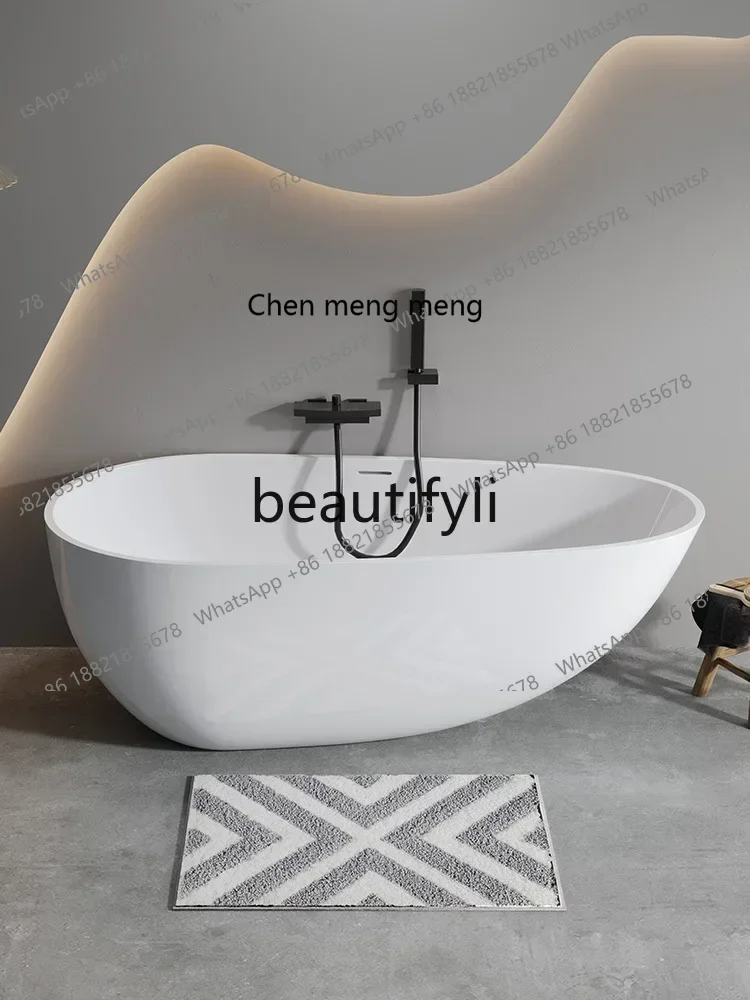 New arrive Artificial stone bathtub B & B hotel bathtub Free-standing household water drop bathtub