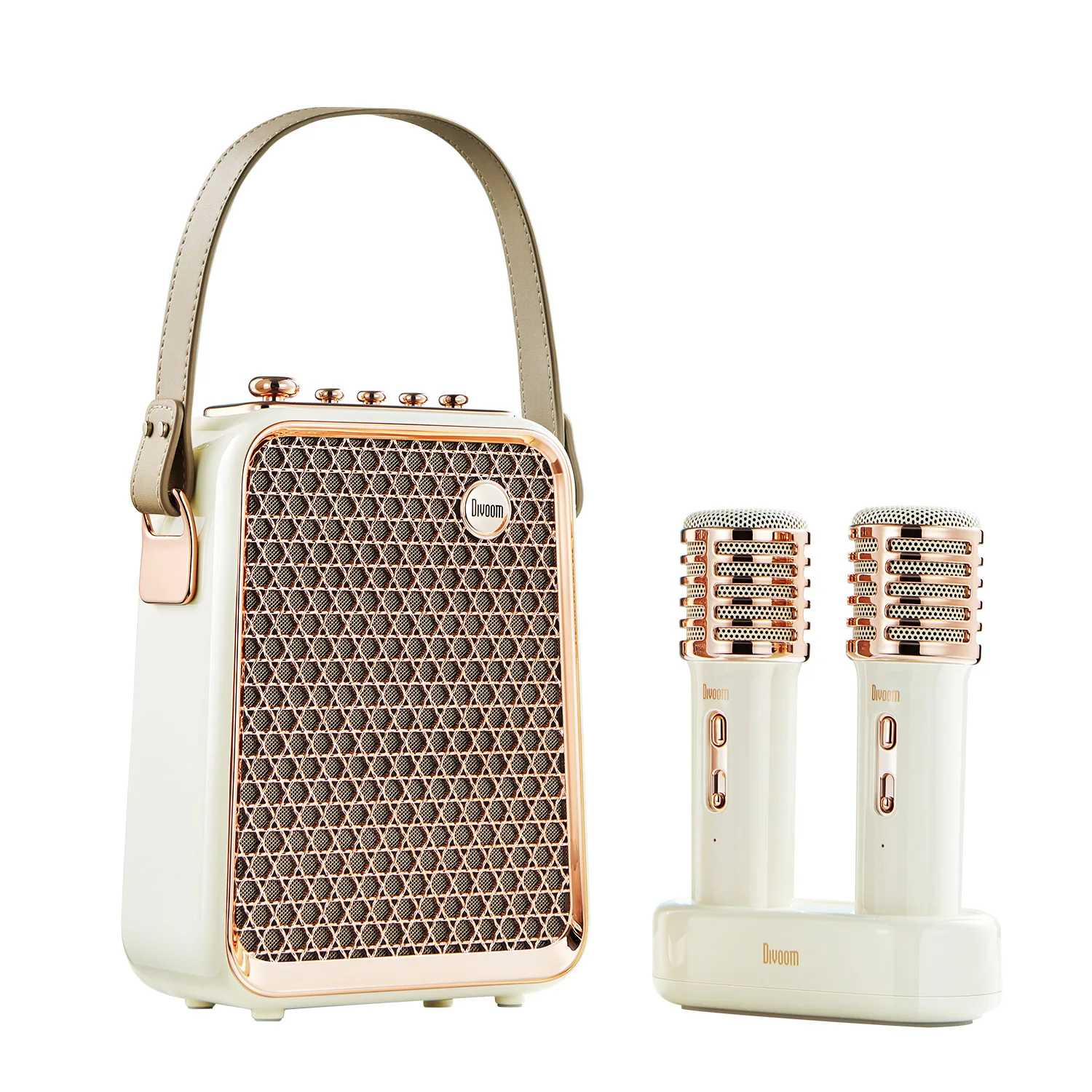 Divoom SongBird-HQ Tragbarer Bluetooth-Lautsprecher, 50 W, kraftvoller Sound mit Karaoke-Mikrofon, Sprachwechselmodus 4