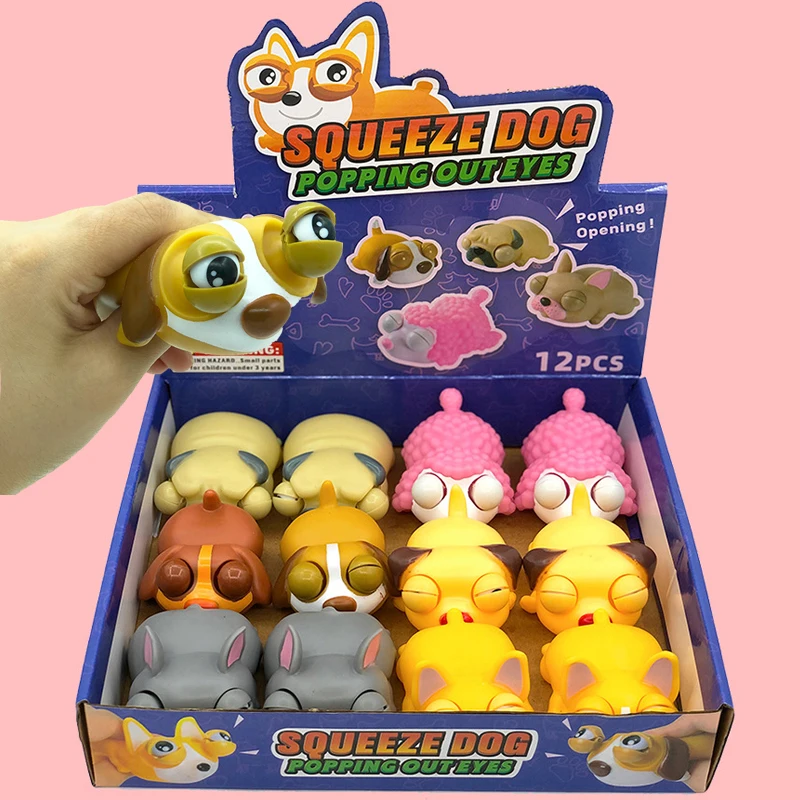 Creative Funny Eyeball Burst Squeeze  Eye Toy   Love sleeping dogs Pinch Toys Adult Kids Stress Relief Fidget Toy  Doll Toy