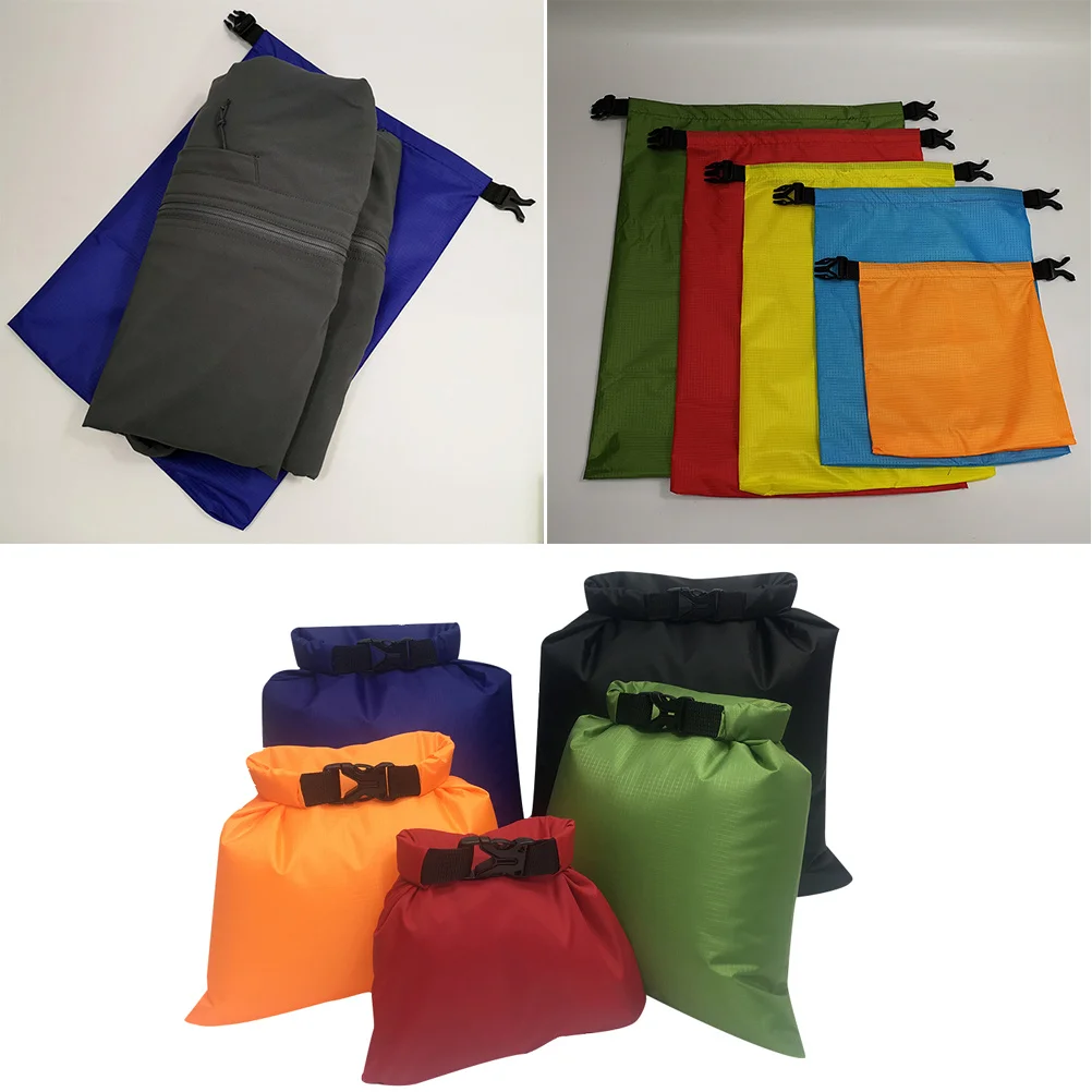 5Pcs Waterproof Dry Bags Set Xl Xxl Sizes Watertight Roll-Top Sealed Pouch for Outdoor Camping Kayaking Rafting Drifting