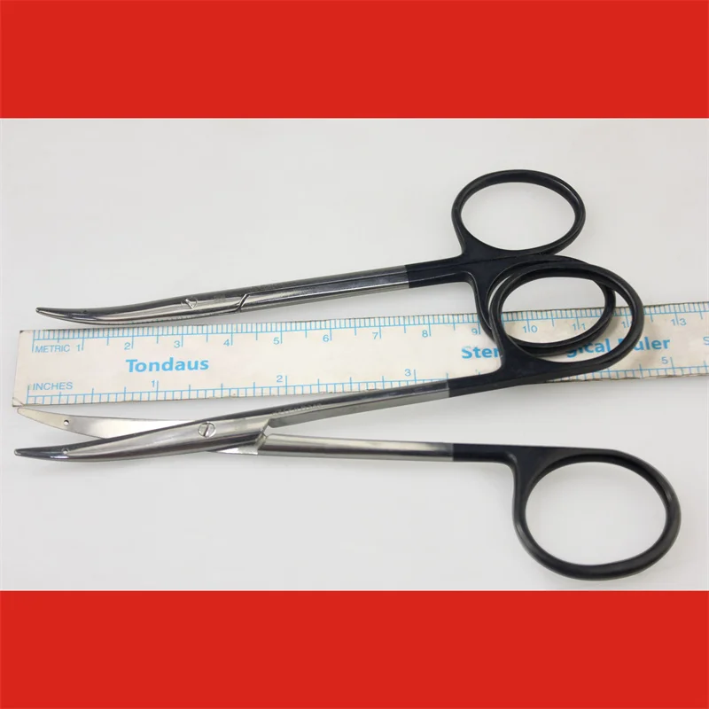 Golden Zhong Medical Express Comprehensive Tissue Shears with Elbows Through-hole Blade Opening Surgery Scissors