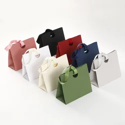 High End Jewelery Packaging With Ribbon Paper Gift Wrapping Bag Eadphones Lipstick Storage Wedding Party Gift Tote Handbag