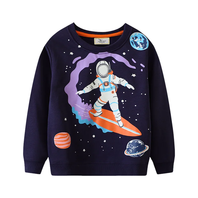 

Luminous Space Boys' Sweatshirt Spring and Autumn New Children's Crew Neck Base Shirt Autumn Top