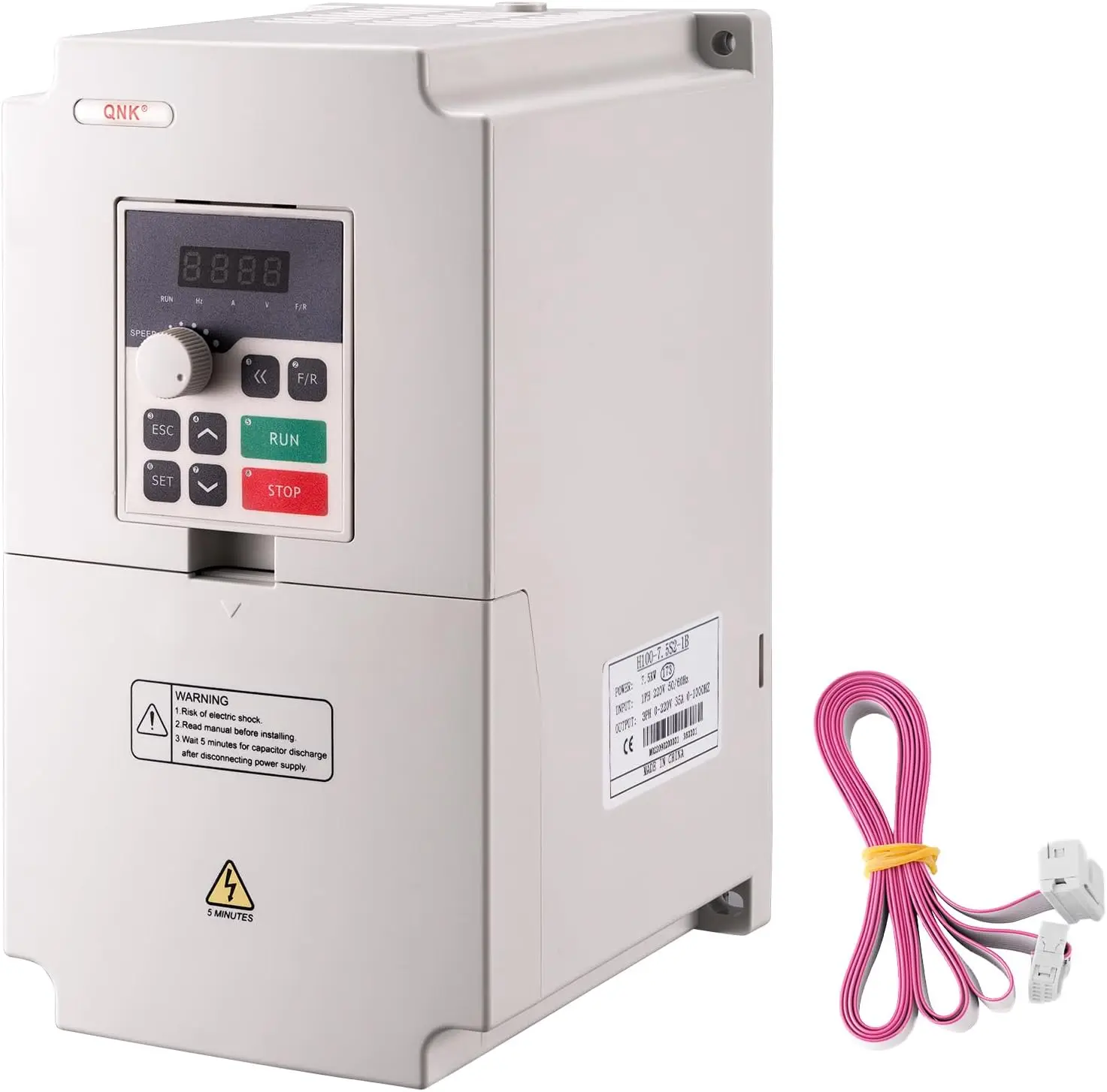7.5KW 10HP 220V AC 33A VFD Converter Single 3Phase Inverter Variable Frequency Drive CNC Spindle Motor Speed Controller White