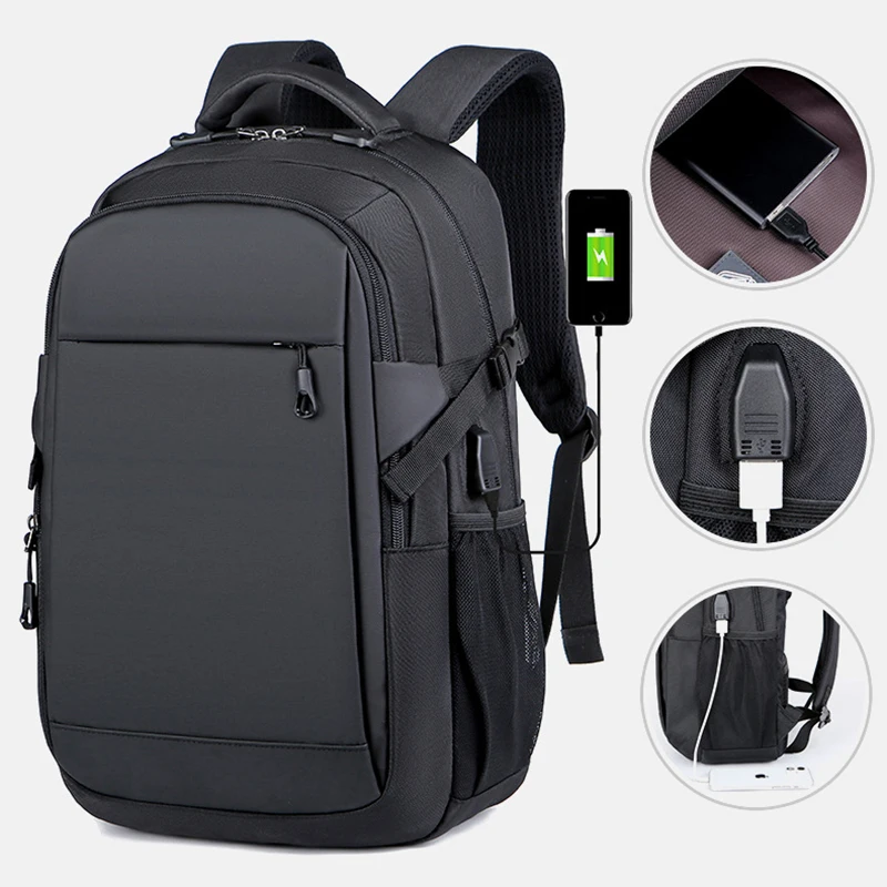 Backpack USB Headphone Jack Large Capacity Waterproof Travel Bag Boarding Carry-on Business 15.6 inch Computer Storage Y83A