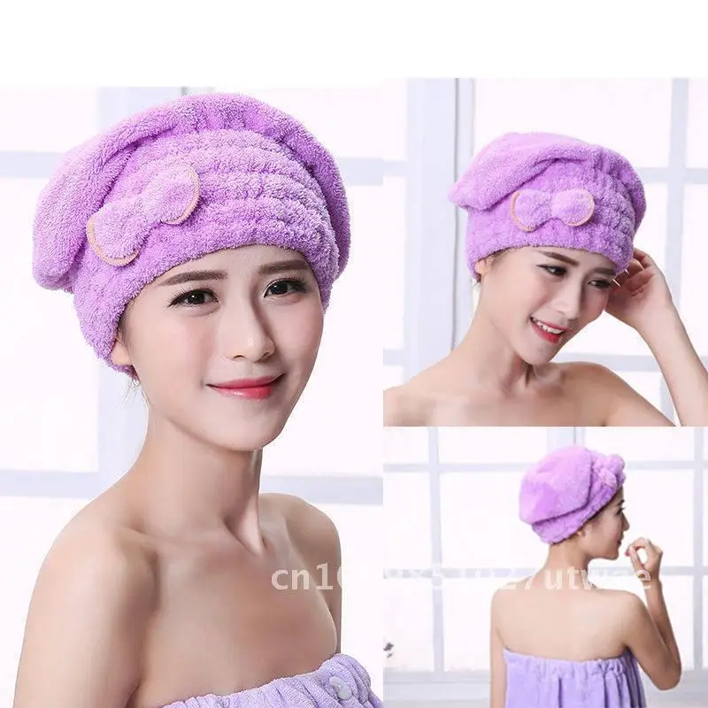 

[Accelerated Absorbent Dry Hair Artifact] Coral Velvet Thickened Absorbent Quick Dry Hair Cap Thickened Shower Cap Without Hair
