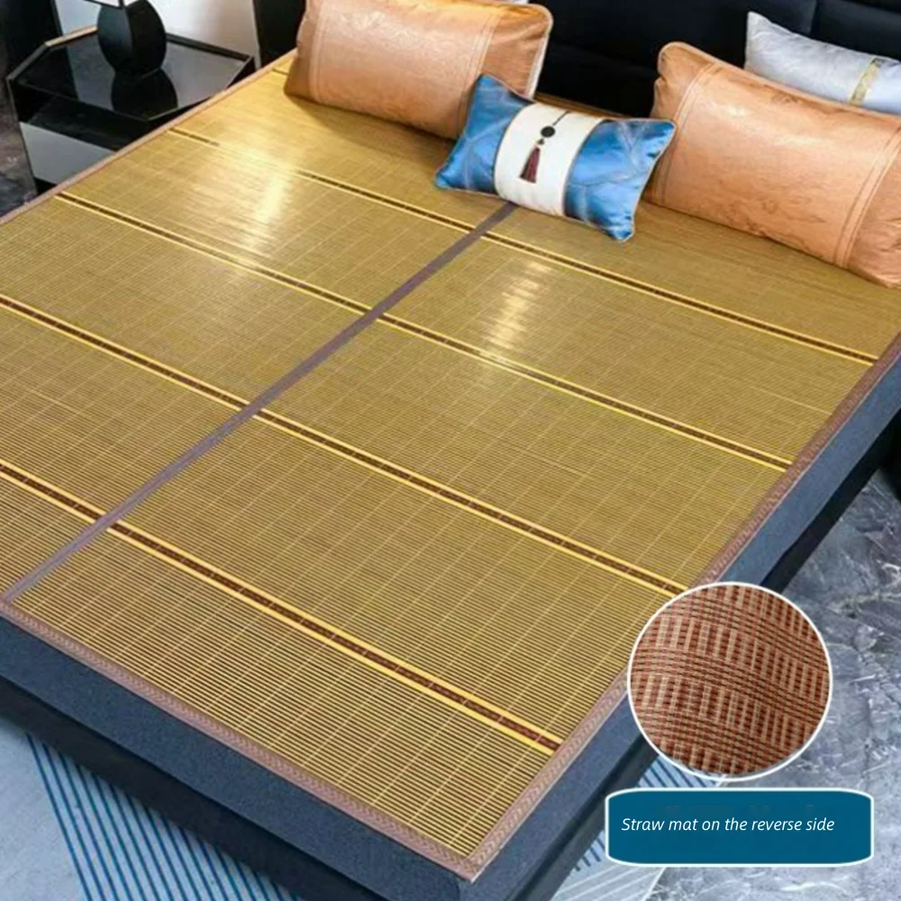 

Summer Bamboo mat cool mattress summer naked sleeping straw mat home double-sided dual-use mat dormitory foldable ice silk mat
