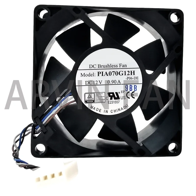 Brand New Original PIA070G12H 7cm 7025 70mm 70x70x25mm DC12V 0.90A 4 Lines Computer Case CPU High Air Volume Cooling Fan