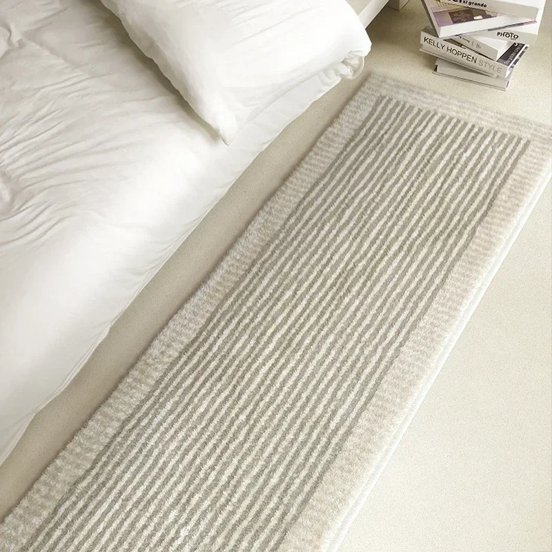 VIKAMA Minimalist Line Floor Mat, Soft And Slip-Resistant For Bedroom Bedside Carpet, Hallway Floor Mat, Home Decoration