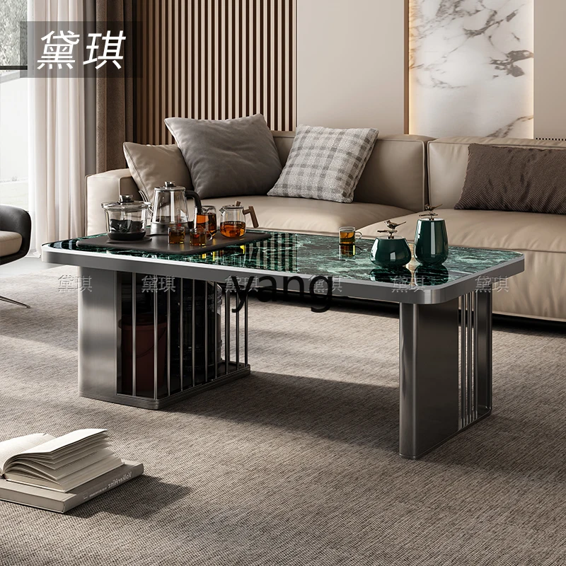 Lhh rock slab Kung Fu tea table tea brewing integrated light luxury Italian living room home automatic boiling water