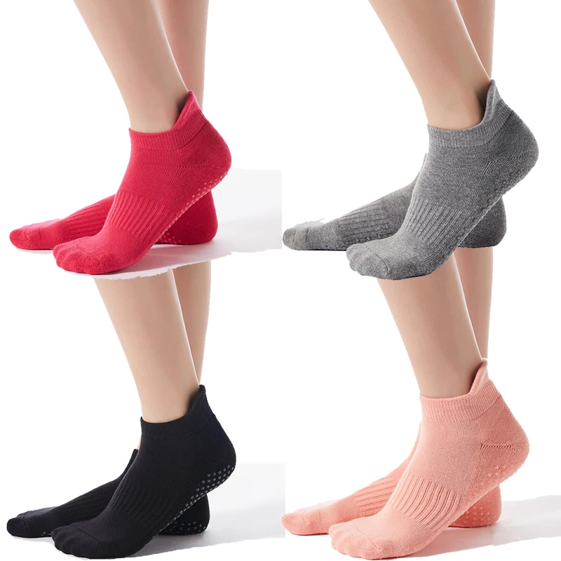 

Women Yoga Socks Professional Sport Thick Cushion Non-slip Compression Cotton Ballet Dance Floor Ankle Sock