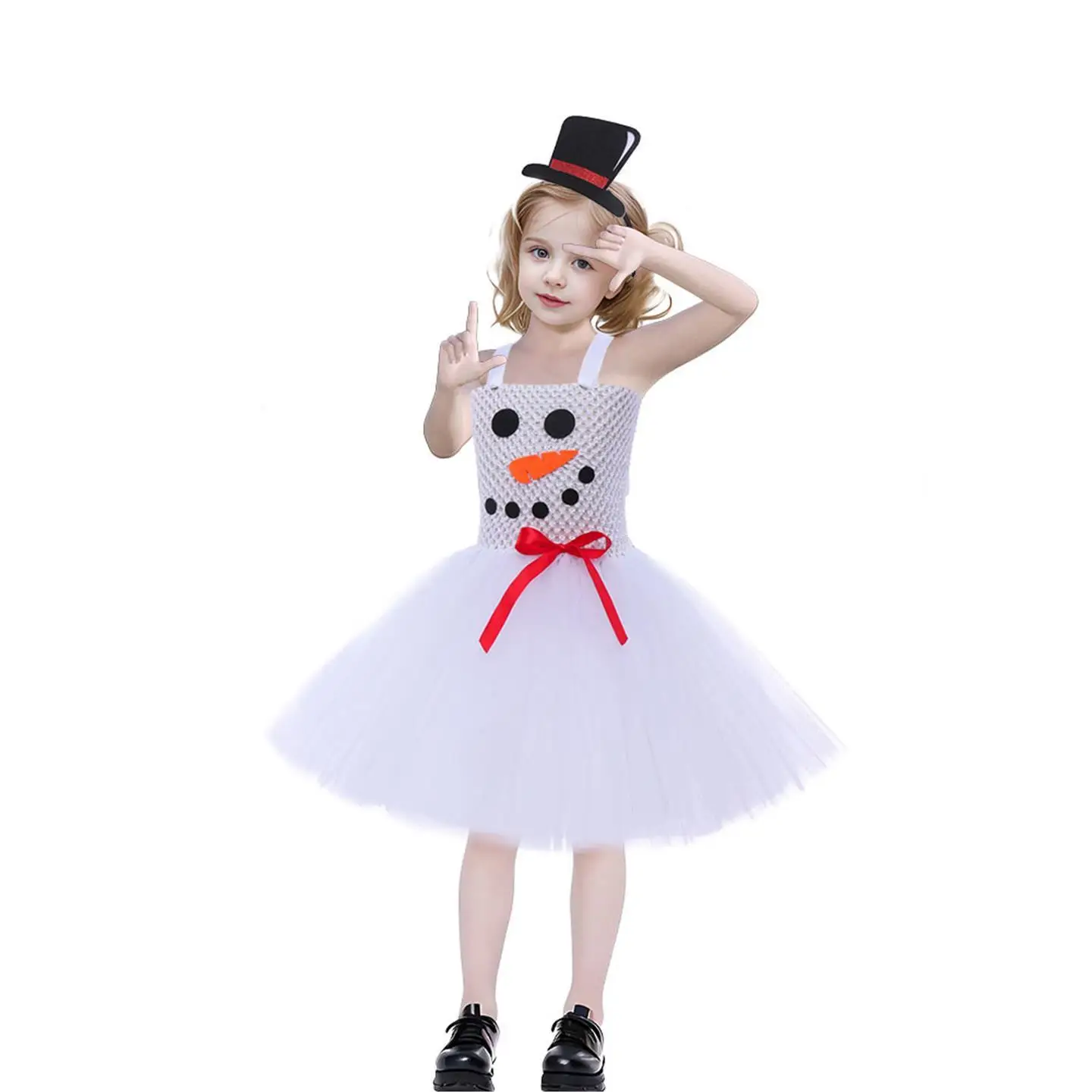 loween Costume da pupazzo di neve carino per bambini Dr Ragazze Giochi di ruolo Abiti da spettacolo Abito da pupazzo di neve Materiale PU Dr