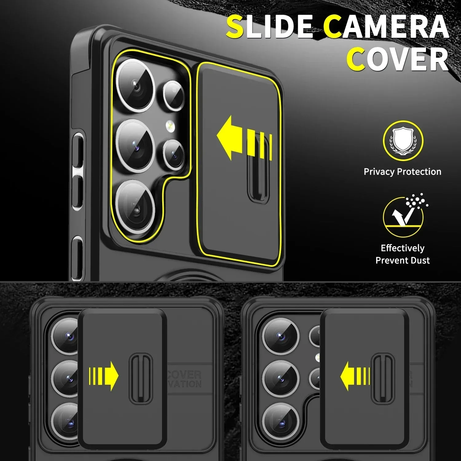 Coque de téléphone avec Protection d'objectif magnétique, pour Galaxy S25Ultra S24Ultra S23Ultra A16 A35 A55