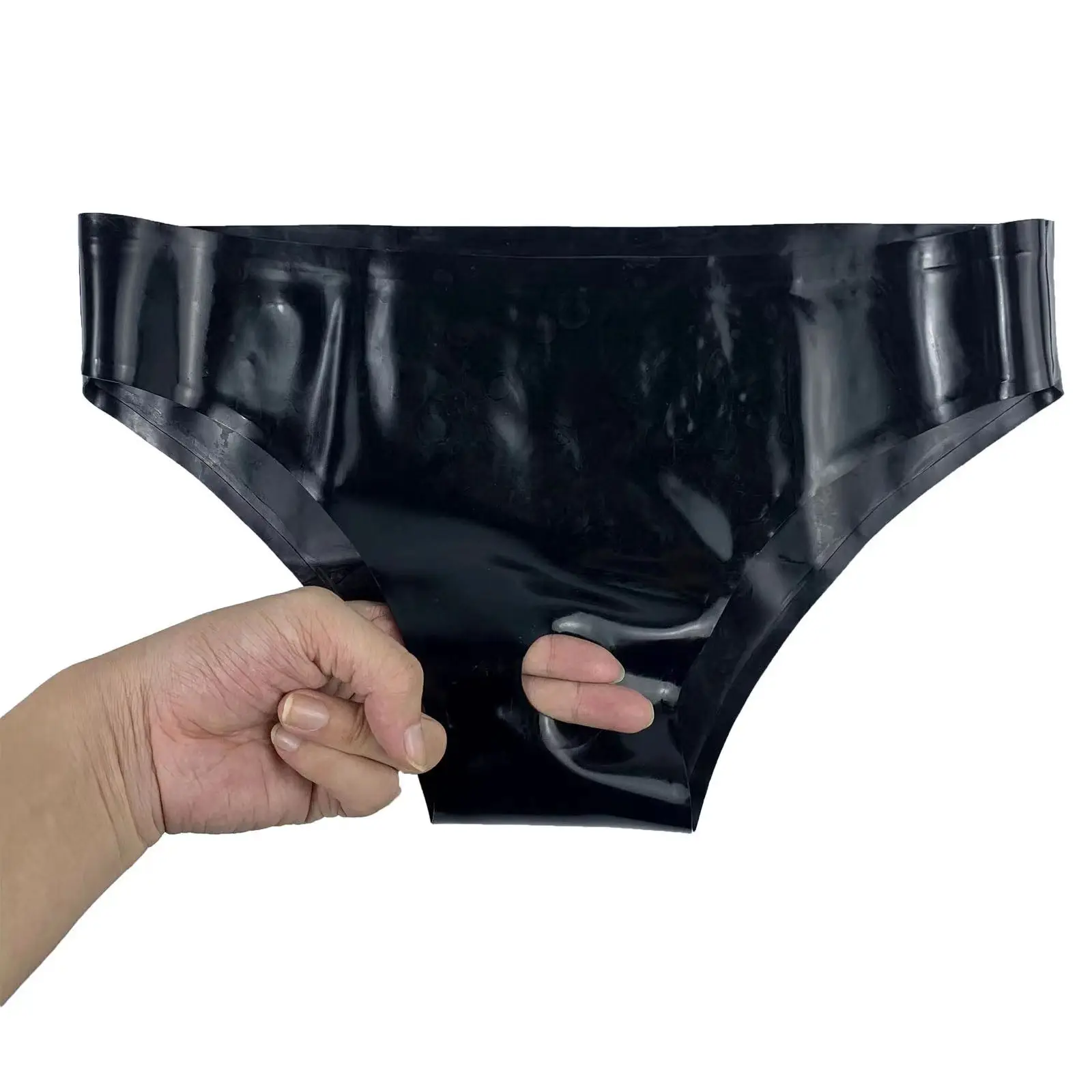 Sexy Latex Men Lingeries  Boxer Shorts Briefs Handmade Open Penis Hole Underpants  kakegurui cosplay costume