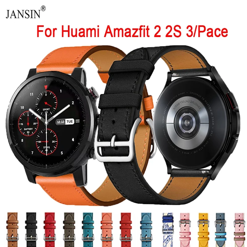 Correa de cuero para reloj Huami Amazfit Stratos 2 2S, repuesto de correa de reloj SmatWatch