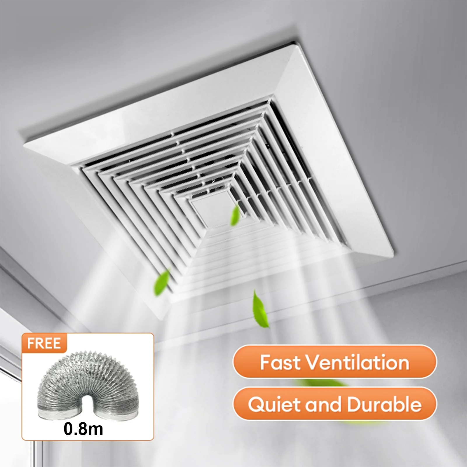 Kipas Exhaust Tanpa Baling-Baling 8/10/12 Inci – Ventilasi Ultra-Senyap Untuk Kamar Mandi, Jendela, Kamar Tidur, Kantor & Pemasangan di Langit-langit