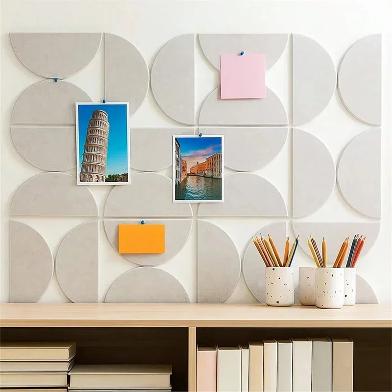 Self-Adhesive Faux Brick Acoustic Wall Panel Soundproof Semicircle Peel and Stick Felt Wall Sticker for Studio/home/office Decor