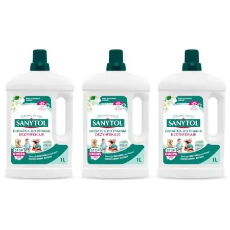 Sanytol Kit de aditivos para ropa Sanytol con aroma a flor blanca, 3x1l