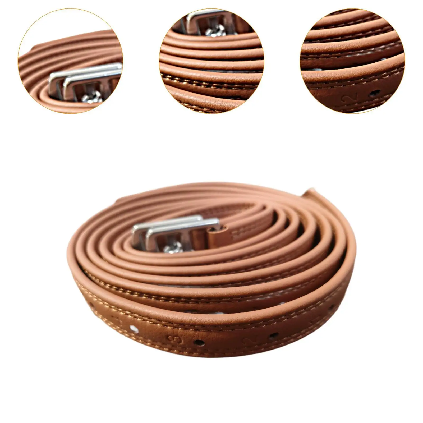 2 قطعة جلد الركاب مع أبازيم لوازم الاستقرار قابل للتعديل لينة قسط 1.4 متر طول معدات الفروسية #5