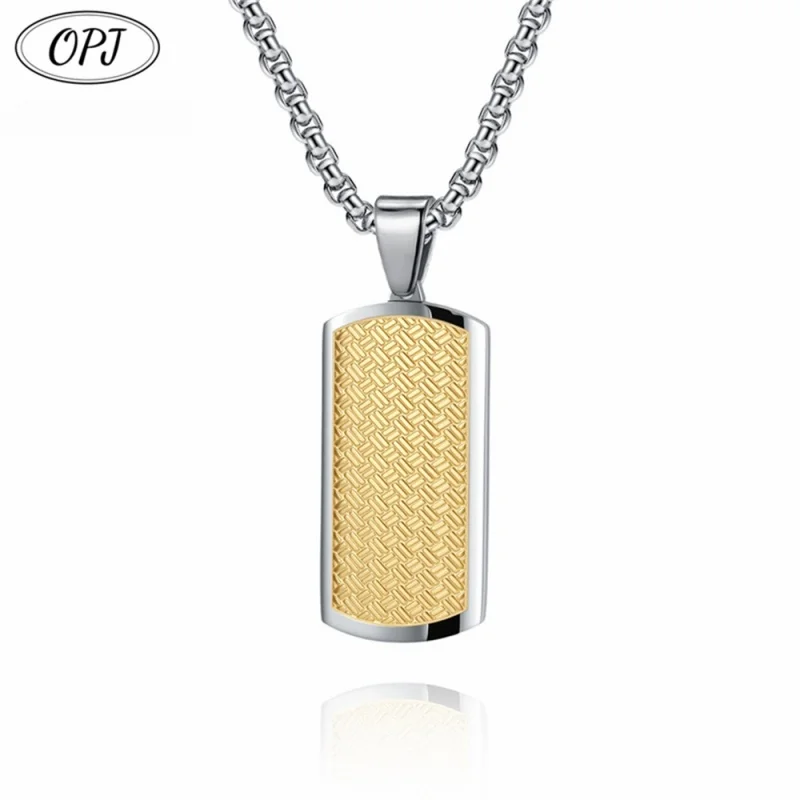 Wholesale Woven Texture Two-color Pendant Necklace Accessories Trendy Simple Men Sweater Chain Jewelry for Gift Source Factory