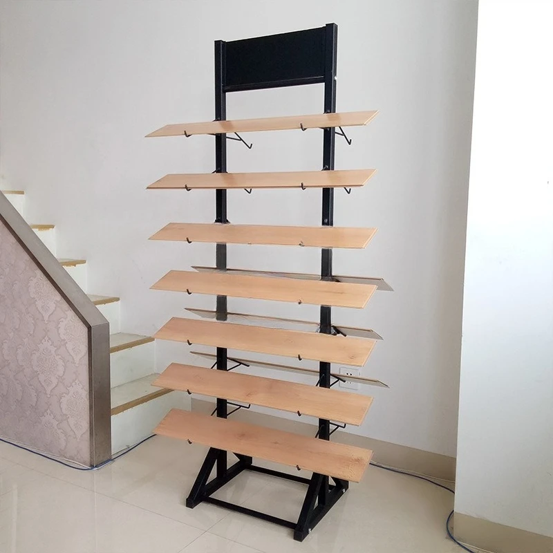 Metal Stone Line Display Tool Wood Floor Iron Wire Shelf Display Cabinet Showcase