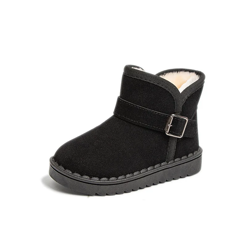 Children Winter Soft-Soled Cold-Proof Cotton Boots Baby Kids Winter Outdoor Boys Girls Fleece Non-Slip Snow Boots High-Top Shoes