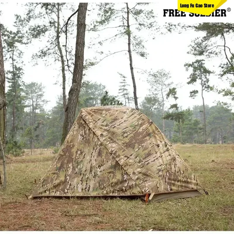 

Outdoor Ultra-Lightweight Camping Mountaineering Single Tent Rain Proof Single Soldier March Camouflage Overnight Double Layer