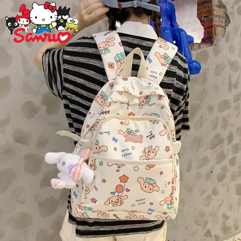 

MINISO Melody Kuromi Hello Kitty Cinnamoroll Pochacco Children's Backpack School Bag Student School Bag Japanese Big School Bag