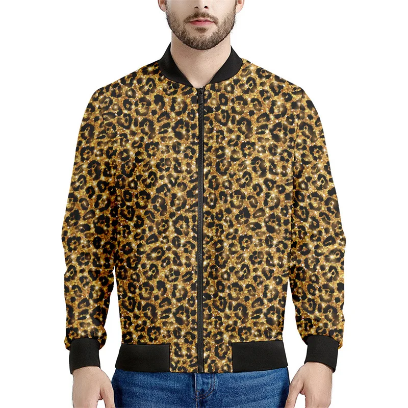 Colorful Leopard 3d Printed Zipper Jacket For Men Personality Sweatshirt Spring Autumn Street Jackets Women Long Sleeve Coats