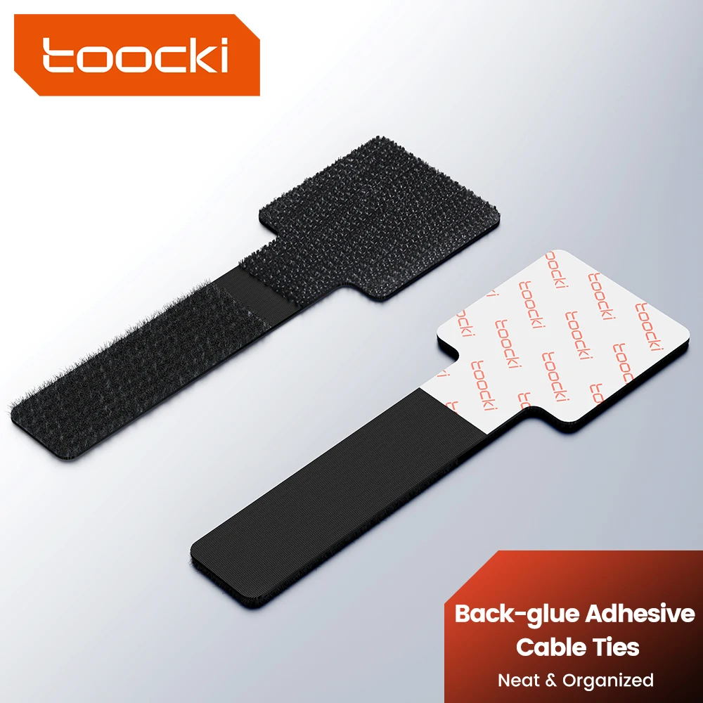 

Toocki 5 шт. кабельные ленты, прочный клейкий органайзер для кабеля сзади, настольный шнур, самоклеящаяся регулируемая наклейка, стяжки для нескольких использования